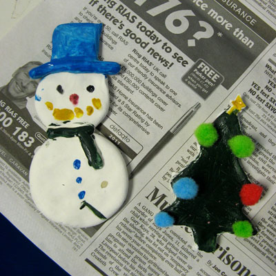 Some of the Xmas Clay Magnets made during my drop-in art workshop!